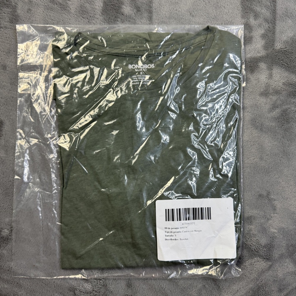 Bonobos‎ Shirt Mens Small Green Slim Fit Pima Cotton Tencel Refibra Peru New